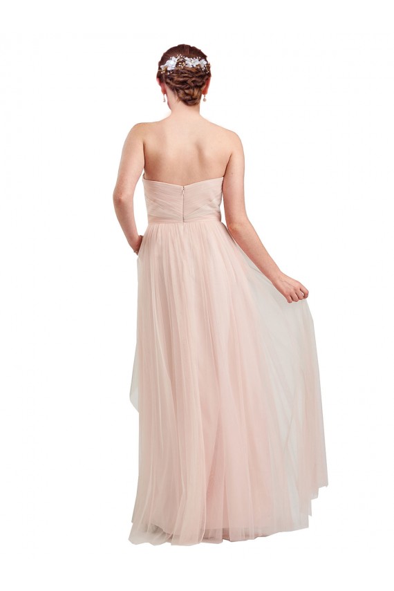 Sleeveless Pink Sweetheart Tulle A-Line Bridesmaid Dress / Evening Dress Brisbane