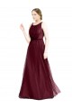 Sleeveless Boat Neck Keyhole Back Tulle A-Line Semi Formal Evening Dress / Bridesmaid Dress Brisbane