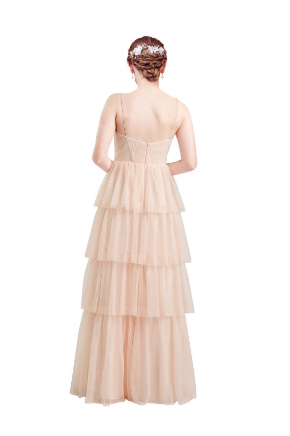 Sleeveless V-Neck Tulle A-Line Semi Formal Evening Dress / Bridesmaid Dress Brisbane