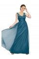 Sleeveless Teal Green V-Neck V-Back Tulle A-Line Bridesmaid Dress Brisbane