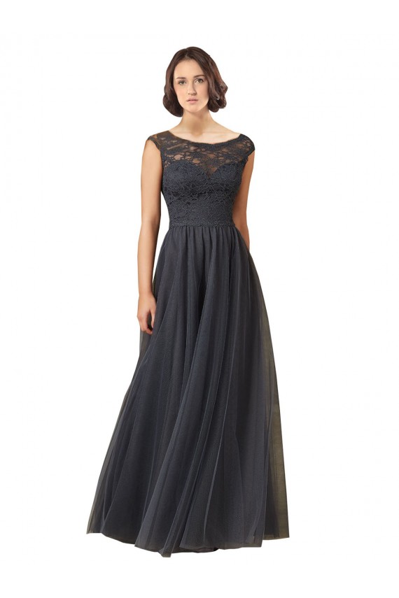 Cap Sleeves Bateau Neck Tulle & Lace A-Line Bridesmaid Dress Brisbane
