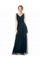 Sleeveless Blue V-Neck Tulle A-Line Bridesmaid Dress Brisbane