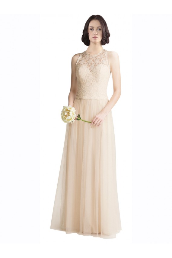 Sleeveless Bateau Neck Tulle & Lace A-Line Bridesmaid Dress Brisbane