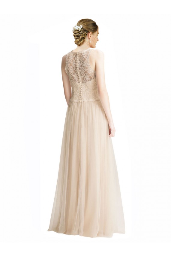 Sleeveless Bateau Neck Tulle & Lace A-Line Bridesmaid Dress Brisbane