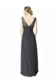 Sleeveless V-Neck V-Back Tulle A-Line Formal Dress / Bridesmaid Dress Brisbane