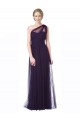 Sleeveless Plum One Shoulder Tulle A-Line Bridesmaid Dress Brisbane