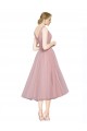 Sleeveless Pink V-Neck V-Back Tulle A-Line Cocktail Dresses Brisbane