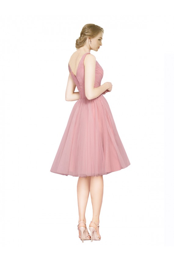 Sleeveless V-Neck Tulle A-Line Bridesmaid Gown Brisbane