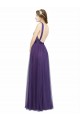Sleeveless Purple Spaghetti Straps Open Back Tulle A-Line Bridesmaid Dress Brisbane