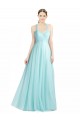 Sleeveless Mint Green Spaghetti Straps Open Back Tulle A-Line Bridesmaid Dress Brisbane