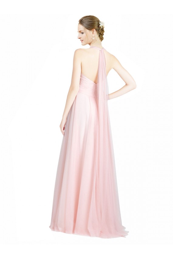 Sleeveless Mint Green Spaghetti Straps Open Back Tulle A-Line Bridesmaid Dress Brisbane