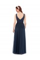 Sleeveless V-Neck Low Back Tulle Sheath Bridesmaid Dress Brisbane