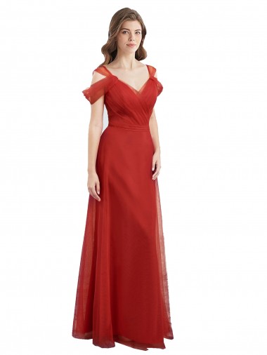 Cold Shoulder Sweetheart Low Back Tulle A-Line Formal Dress / Bridesmaid Dress Brisbane