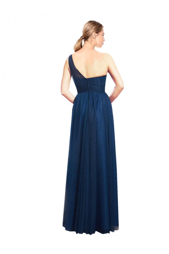 Sleeveless One Shoulder Tulle A-Line Bridesmaid Dress / Evening Dress Brisbane