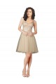Sleeveless Champagne V-Neck V-Back Tulle & Lace A-Line Bridesmaid Dress Brisbane
