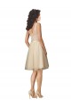 Sleeveless Champagne V-Neck V-Back Tulle & Lace A-Line Bridesmaid Dress Brisbane