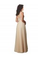 Sleeveless Champagne V-Neck V-Back Tulle & Lace A-Line Bridesmaid Dresses Brisbane