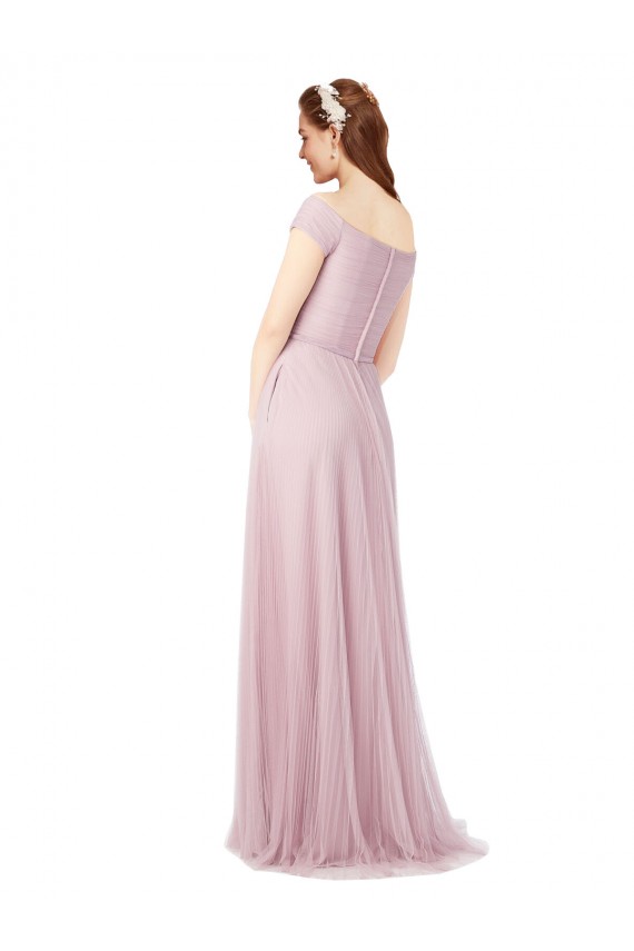Sleeveless Off the Shoulder Tulle A-Line Bridesmaid Dress / Evening Dress Brisbane