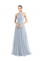 Sleeveless Halter Neck Criss Cross Back Tulle A-Line Bridesmaid Dress Brisbane