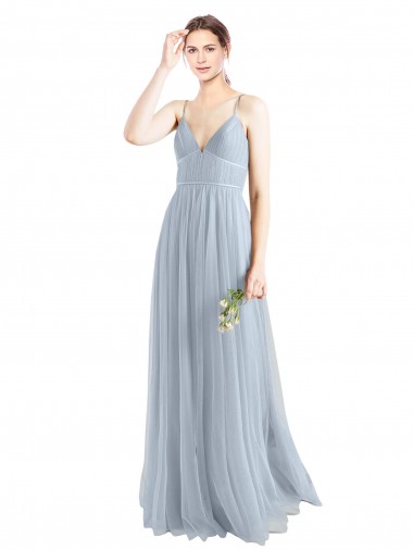 Sleeveless Spaghetti Straps Open Back Tulle A-Line Evening Dress / Bridesmaid Dress Brisbane