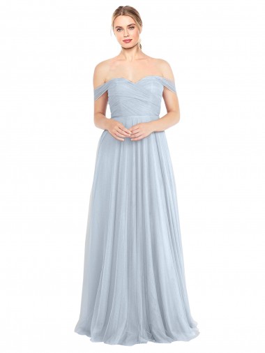 Sleeveless Off the Shoulder Tulle A-Line Evening Dress / Bridesmaid Dress Brisbane