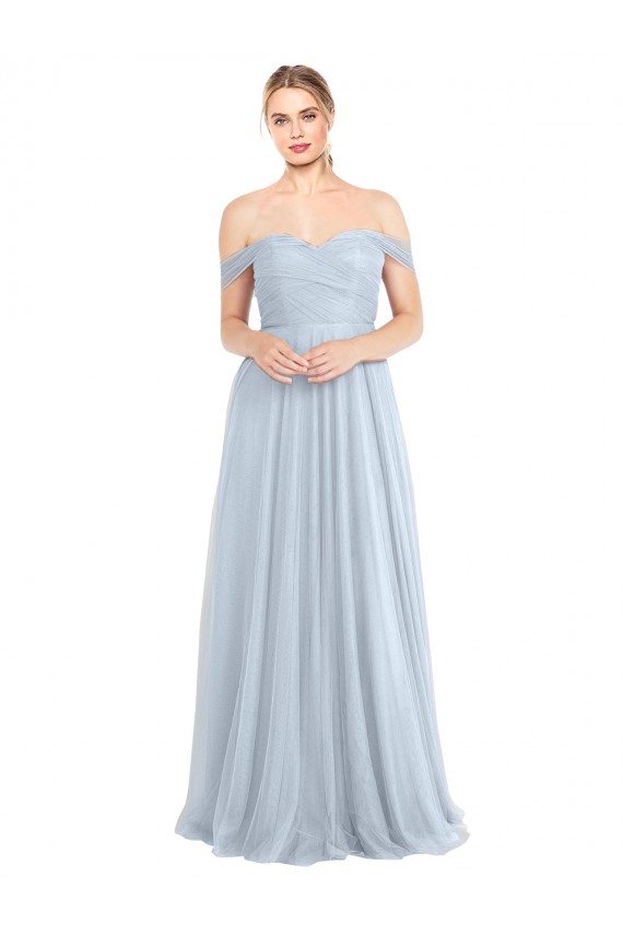 Sleeveless Off the Shoulder Tulle A-Line Evening Dress / Bridesmaid Dress Brisbane