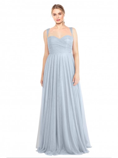Sleeveless Spaghetti Straps Tulle A-Line Evening Gown / Bridesmaid Dress Brisbane