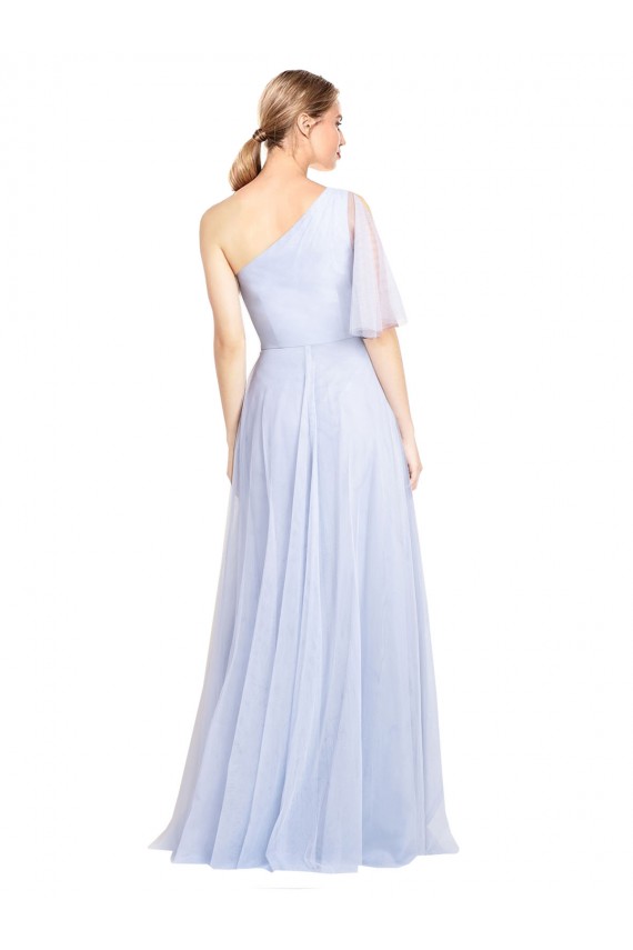 Flutter Sleeves One Shoulder Tulle A-Line Bridesmaid Dress Brisbane