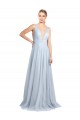 Sleeveless Light Sky Blue Spaghetti Straps V-Back Tulle A-Line Bridesmaid Dress Brisbane