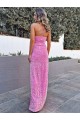 Sleeveless Halter Neck Velvet Sequin Sheath Prom Dress Brisbane