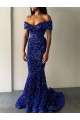 Sleeveless Off the Shoulder Velvet Sequin Mermaid Prom Dresses Brisbane