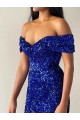 Sleeveless Off the Shoulder Velvet Sequin Mermaid Prom Dresses Brisbane