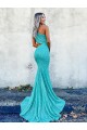 Sleeveless One Shoulder Velvet Sequin Mermaid Prom Dresses Brisbane