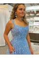 Sleeveless Scoop Neck Velvet Sequin A-Line Prom Dress / Evening Dress Brisbane