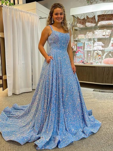 Sleeveless Scoop Neck Velvet Sequin A-Line Prom Dress / Evening Dress Brisbane