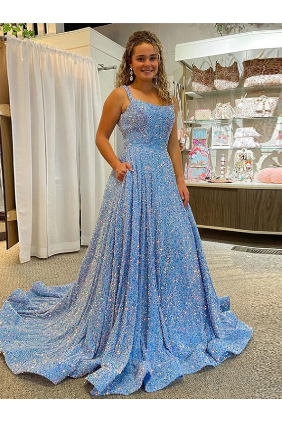 Sleeveless Scoop Neck Velvet Sequin A-Line Prom Dress / Evening Dress Brisbane