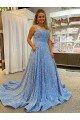 Sleeveless Scoop Neck Velvet Sequin A-Line Prom Dress / Evening Dress Brisbane