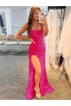 Sleeveless Spaghetti Straps Velvet Sequin Sheath Prom Dress / Evening Gown Brisbane