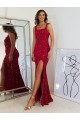 Sleeveless Square Neck Velvet Sequin Sheath Prom Dress Brisbane