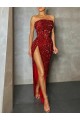 Sleeveless Strapless Velvet Sequin Sheath Prom Dress / Evening Dress Brisbane