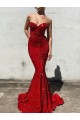 Sleeveless Sweetheart Velvet Sequin Mermaid Prom Dress / Evening Gown Brisbane