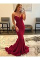 Sleeveless Burgundy Sweetheart Velvet Sequin Sheath Prom Dress Brisbane
