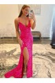Sleeveless V-Neck Velvet Sequin Sheath Gowns Brisbane