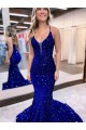 Sleeveless V-Neck Velvet Sequin Mermaid Prom Dress Brisbane