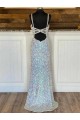 Sleeveless V-Neck Velvet Sequin Sheath Evening Gown / Prom Dress Brisbane