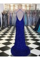 Sleeveless V-Neck Velvet Sequin Sheath Prom Dress / Evening Gown Brisbane