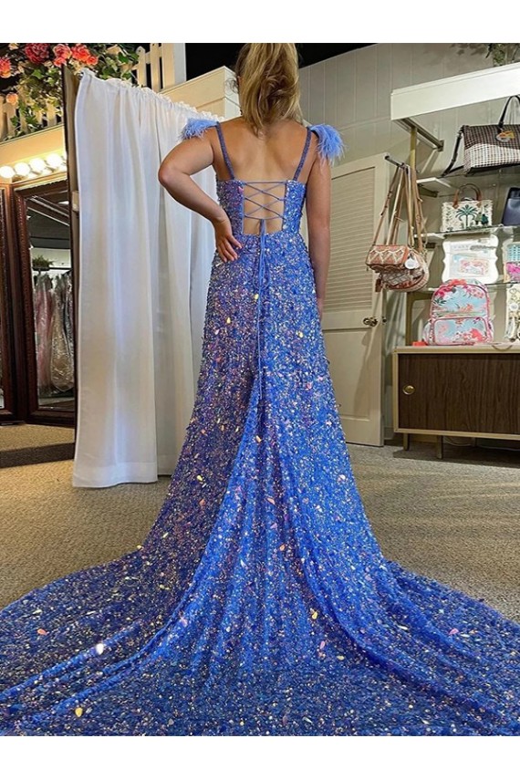 Sleeveless V-Neck Velvet Sequin A-Line Prom Dress / Evening Dress Brisbane