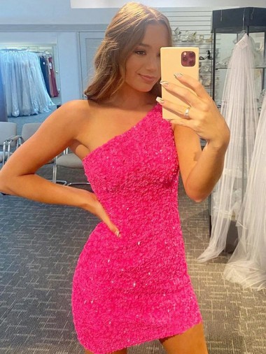 Sleeveless One Shoulder Short Velvet Sequin Sheath Evening Gown Brisbane