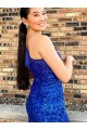 Sleeveless One Shoulder Velvet Sequin Sheath Homecoming Dresses Brisbane