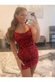 Sleeveless Burgundy Spaghetti Straps Velvet Sequin Sheath Prom Dress / Evening Gown Brisbane